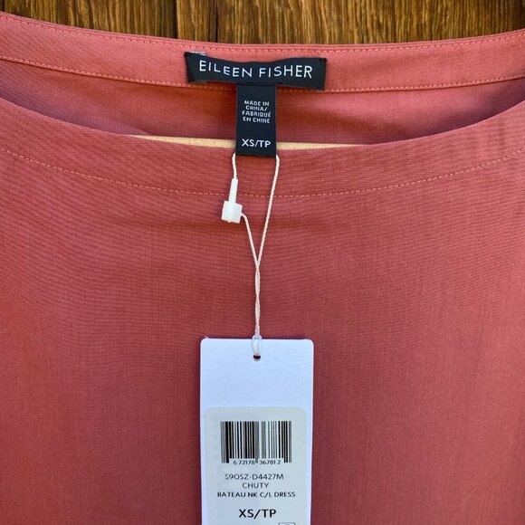 NWT Eileen Fisher Sandwashed Tencel Sleeveless Dress Size XS - Picture 6 of 6